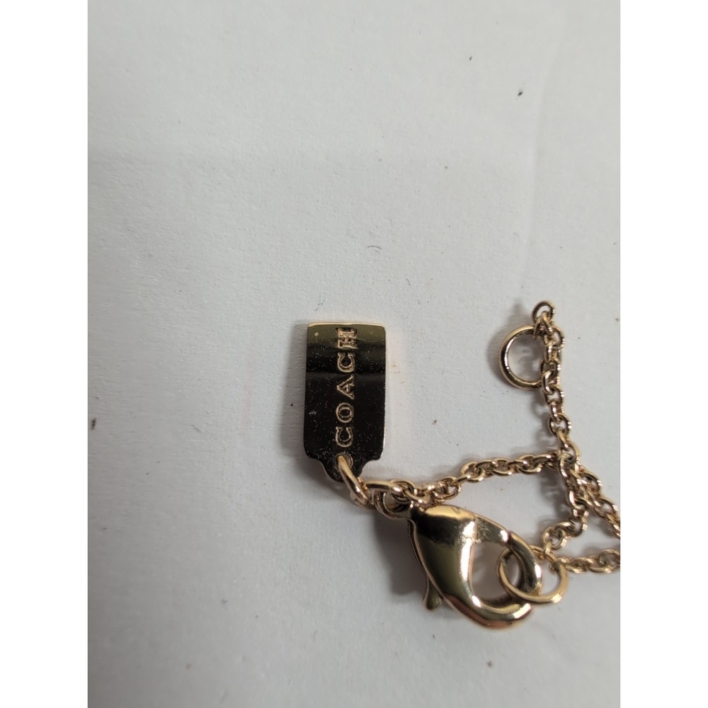 Coach‎ Signature Script Gold Tone Rhinestone Necklace - Picture 5 of 5